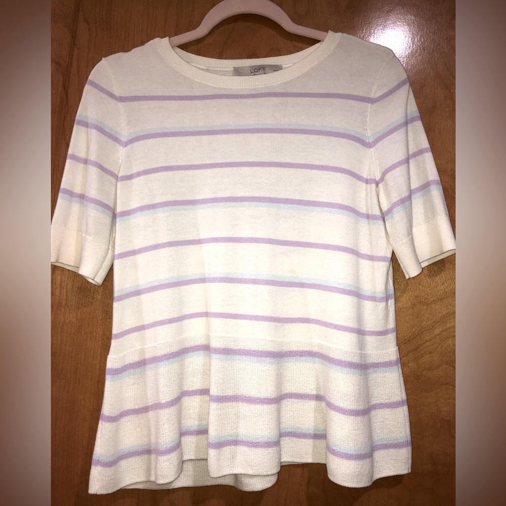 LOFT striped peplum sweater - Size Petite M